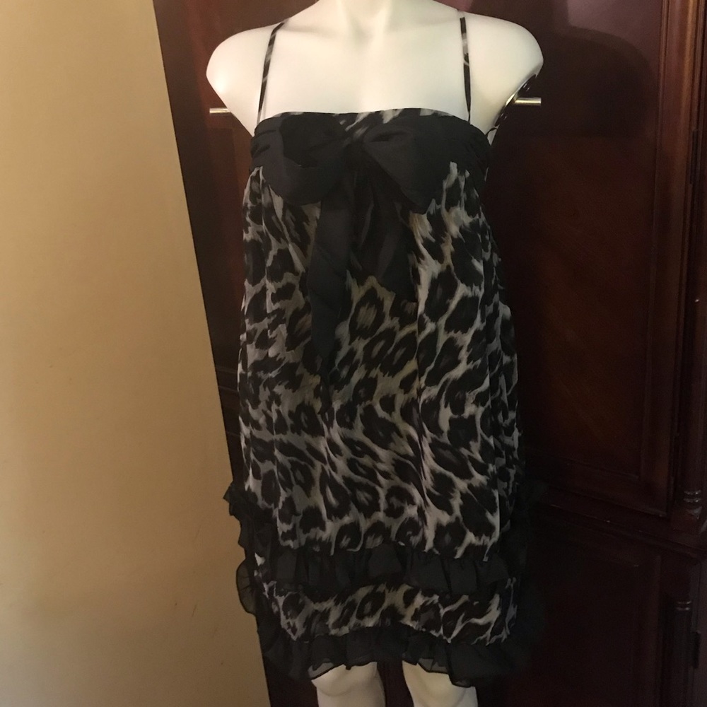 🆕 Catwalk Studio Black Leopard Print Midi Dress-L